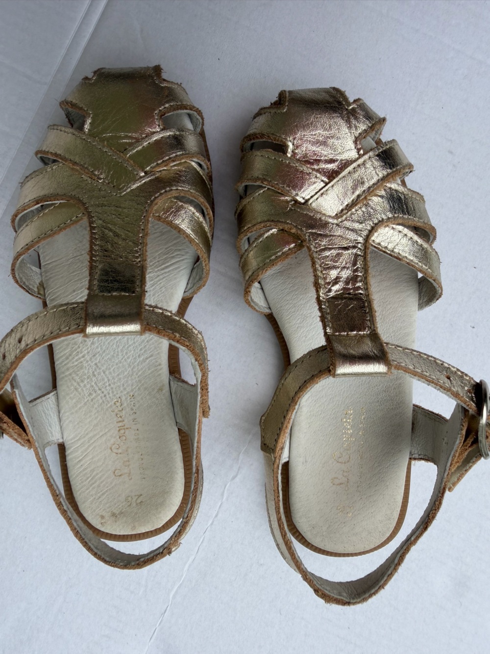 La Coqueta Sophia Sandal Metallic Gold Leather Girls Sandals | EU 26 - Picture 11 of 15